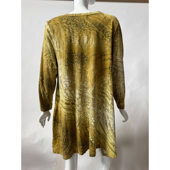 Lori Goldstein XL Animal Print Metallic Tunic Top - Picture 8 of 16